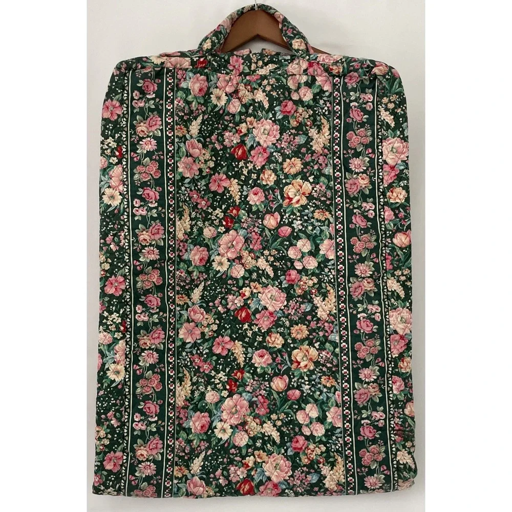 Vintage 1990's Vera Bradley Garment Bag Springtime Quilted Floral Travel Carrier